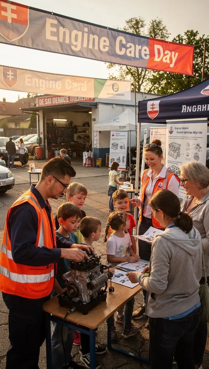 Automobil v dielni počas prehliadky a diagnostiky motorového systému