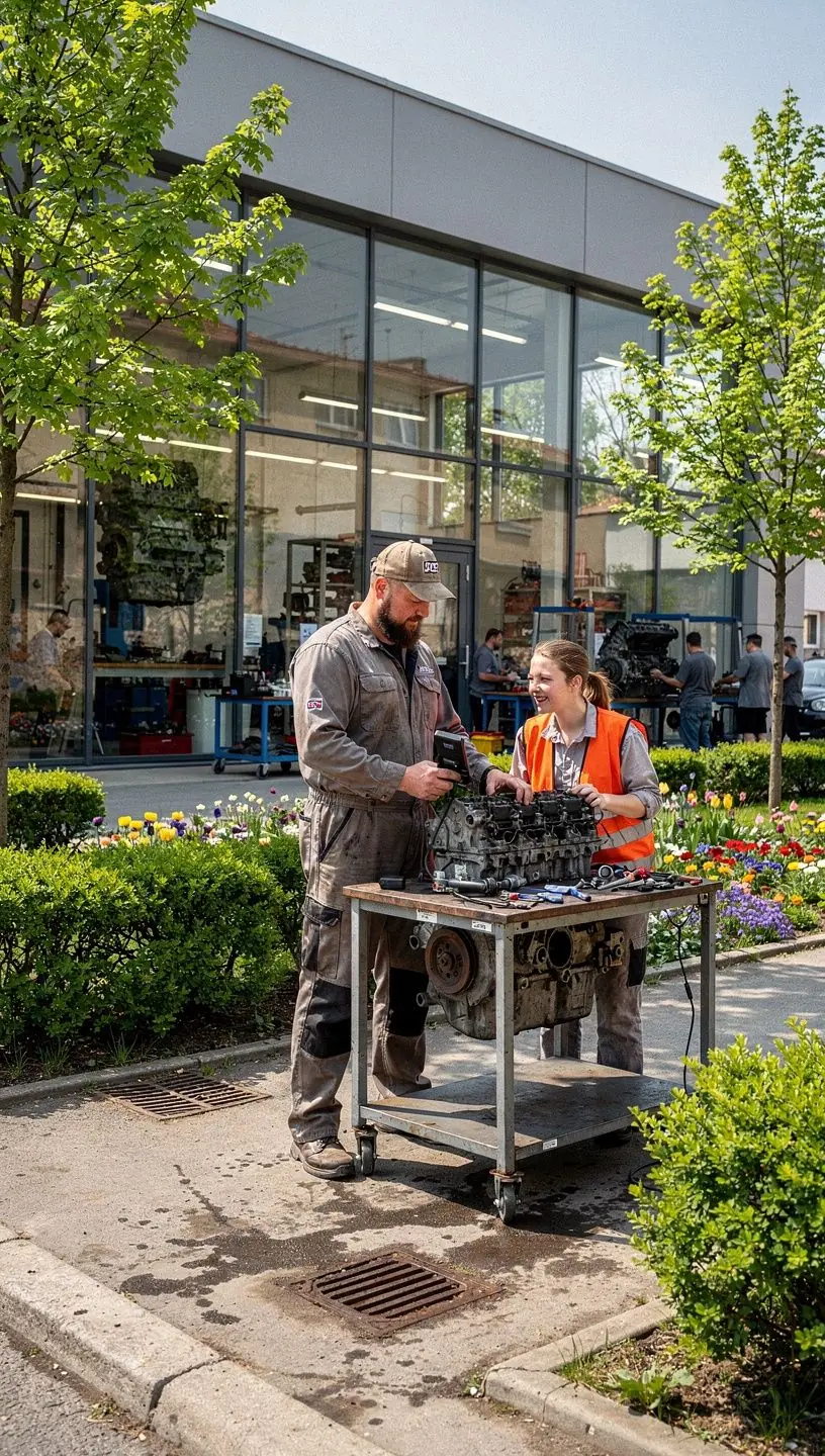 Technik testujúci motor na dynamometri pre zvýšenie efektivity a výkonu
